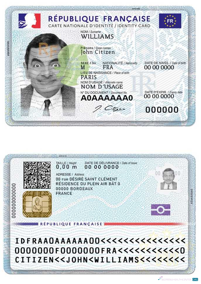 Download France new ID (2021 March   present) Photoshop template